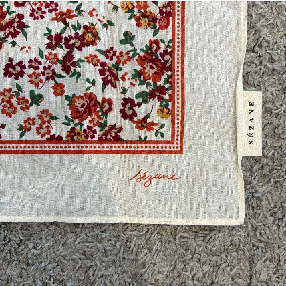 Sezane Le Foulard Pour La Vie Floral Print Neck Scarf - Picture 3 of 5
